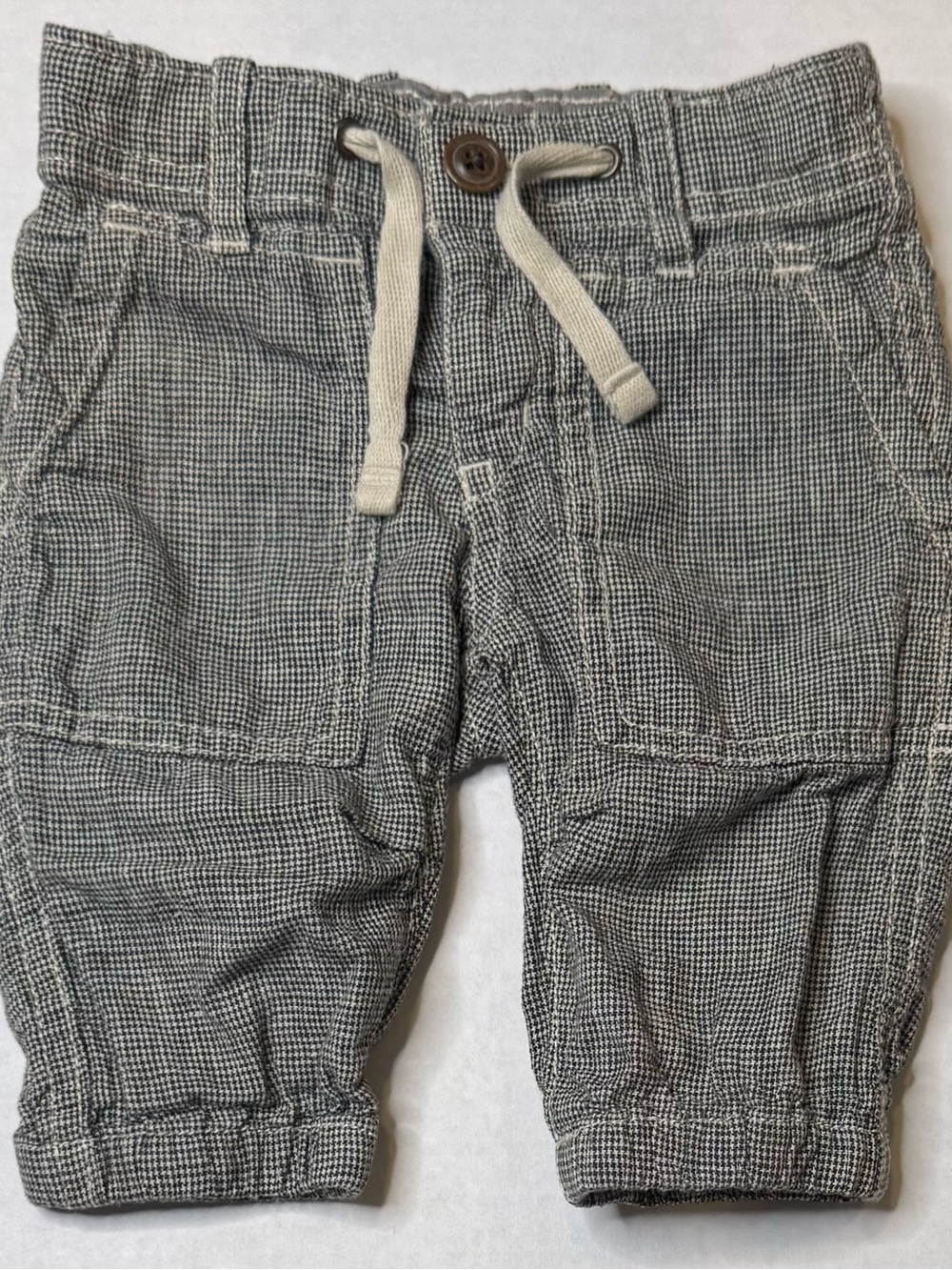 Baby Gap Baby Boys Dress Pants 0–3M Gray Houndstooth Pull On Trouser Pants